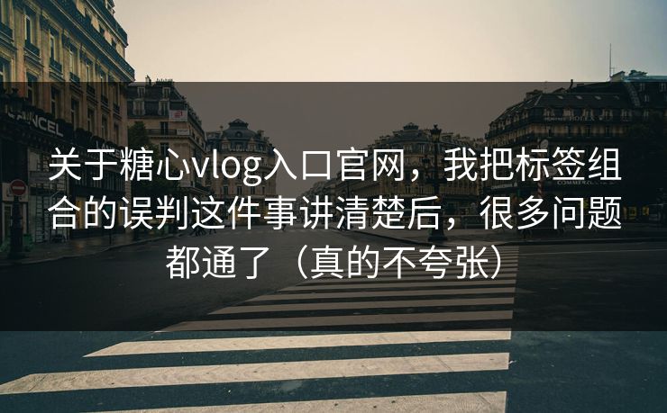 关于糖心vlog入口官网，我把标签组合的误判这件事讲清楚后，很多问题都通了（真的不夸张）