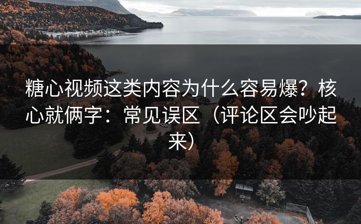 糖心视频这类内容为什么容易爆？核心就俩字：常见误区（评论区会吵起来）