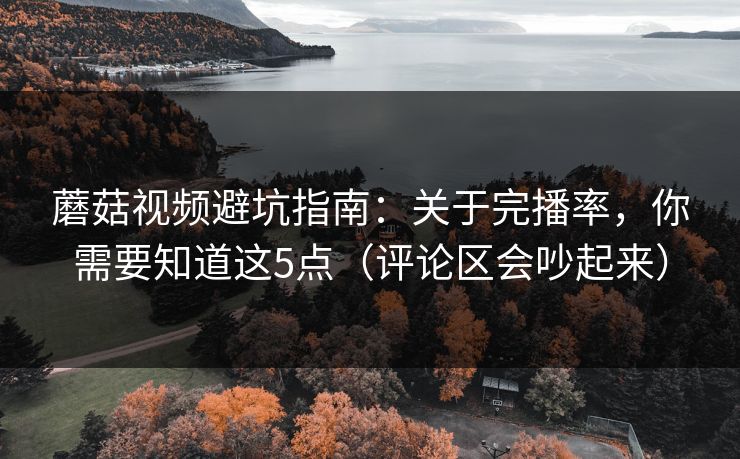 蘑菇视频避坑指南：关于完播率，你需要知道这5点（评论区会吵起来）